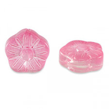 Glasperle 12mm Blume - Red rose